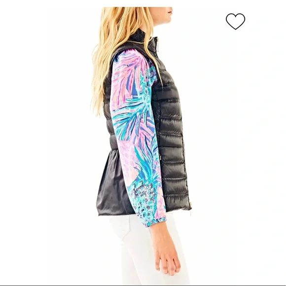 LILLY PULITZER DownPuffer Vest in Black Size M - Picture 12 of 13